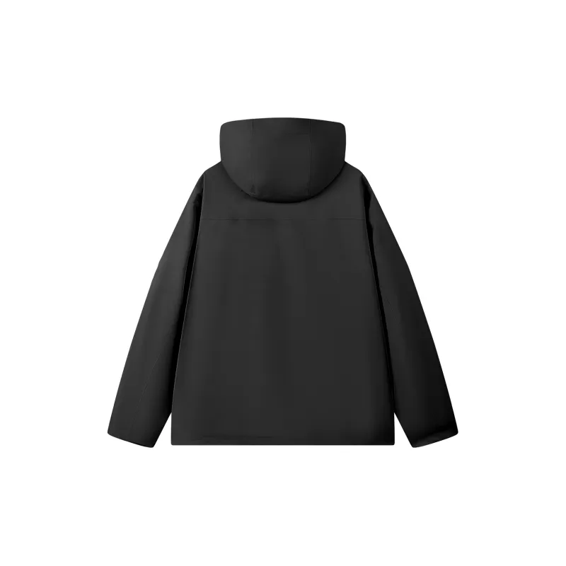 ROBINHOOD Waterproof And Windproof To Keep Warm Windbreaker Jacket Unisex Phantom Black-1