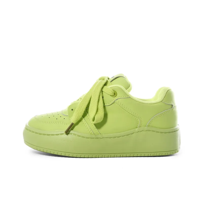 Lovely You Wear-resistant And Lightweight Low-Top Skateboard Shoes Women's Neon Green-0