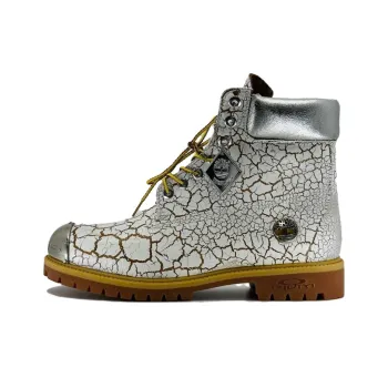 Playboi Carti x Timberland Ankle Boots Unisex White Silver