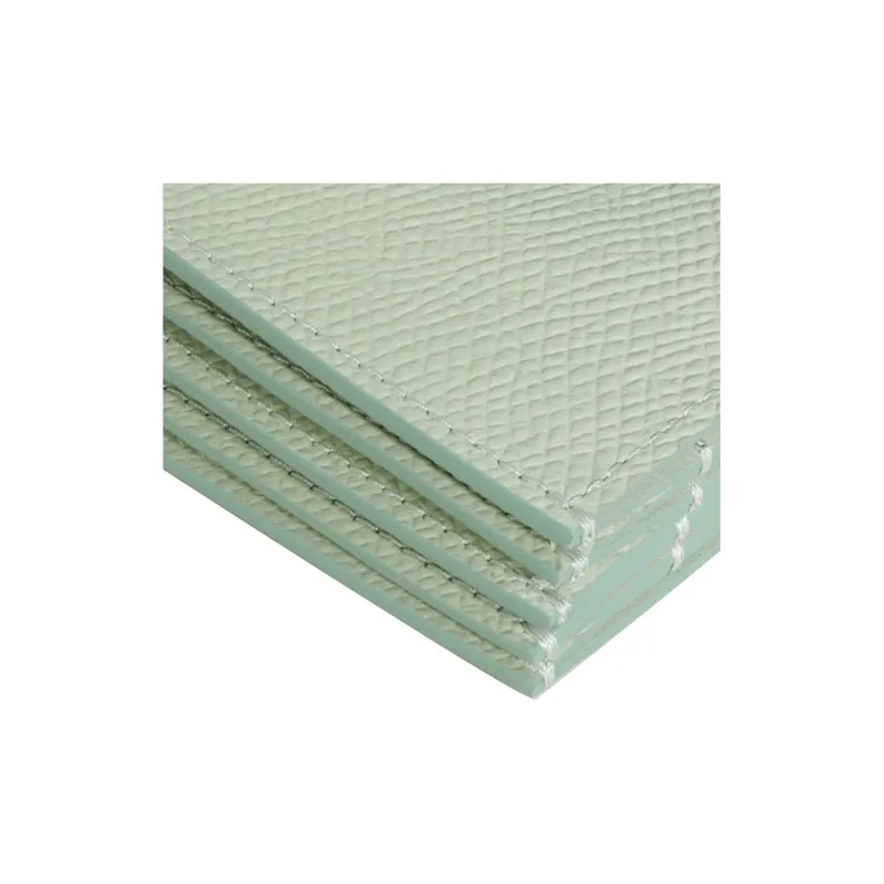 CELINE Grained Calfskin Card Holder Coin Purse Regular Women's Aqua Green & Gray-3