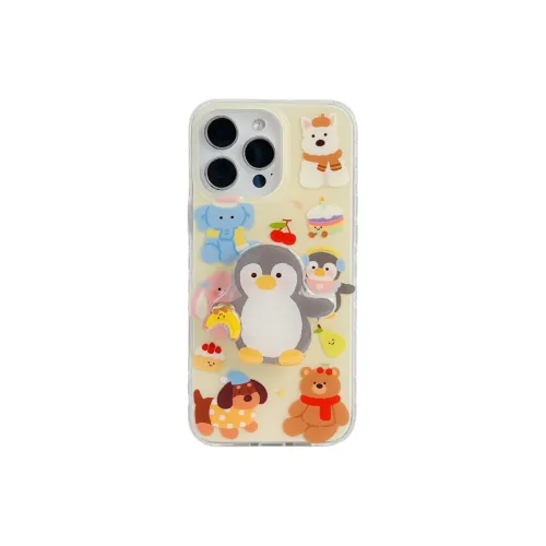 Wei Xin Acrylic Material Cake Fruit Penguin Stand Phone Cases Compatible With IPhone 16/15 Pro Max/Apple 13/14 Pro/Max