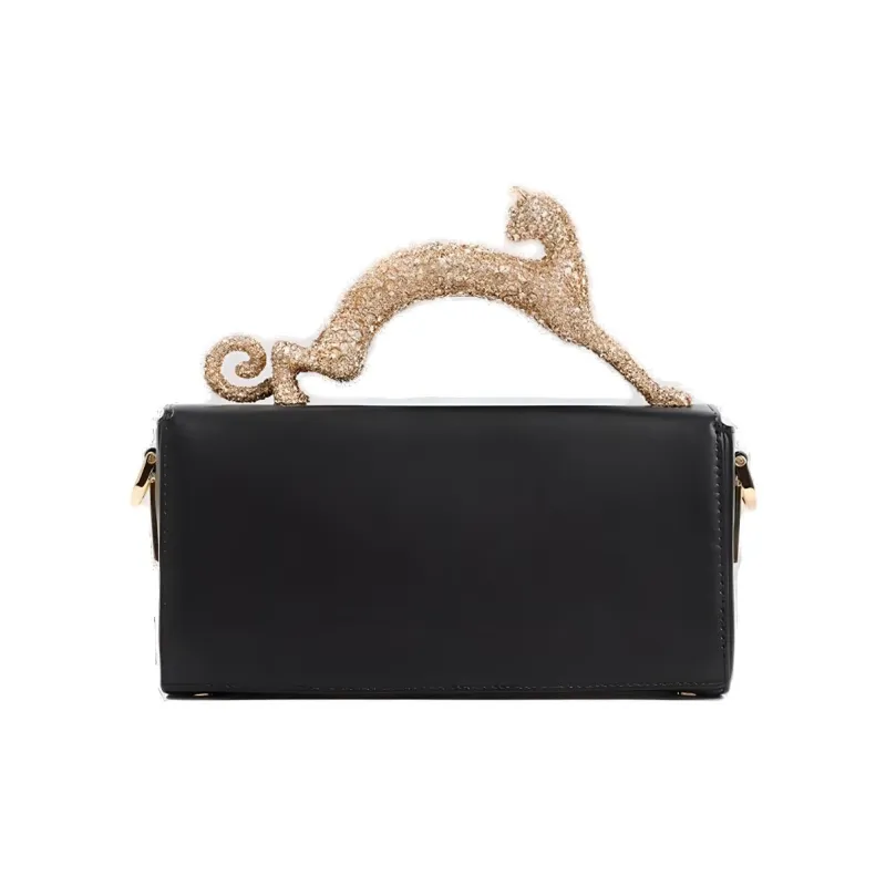 Lanvin Calfskin Shoulder Bag Crossbody Bag Handbag Small Size Women's Black-2