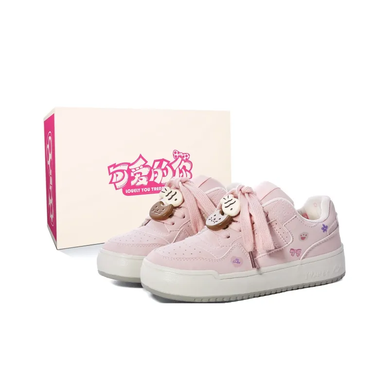 Lovely You Lightweight And Breathable Low Top Skateboard Shoes Women's Pink-18