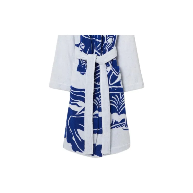 Burberry Pajama Robe Unisex White Blue-3