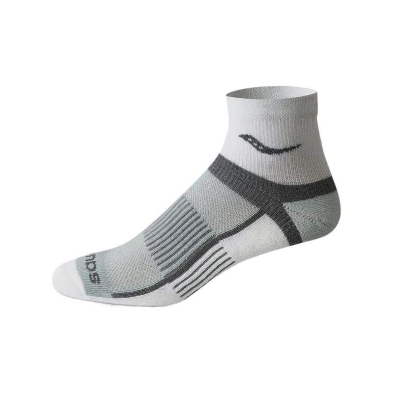 Saucony Inferno Quarter RunDry® Pro Airmesh Mid-Calf Socks Men's 3 Pack White-1