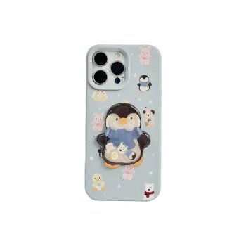 Wei Xin TPU Material Penguin Rabbit Rocking Plush Phone Cases Compatible With IPhone 16/15 Pro Max/Apple 13/14 Pro/Max