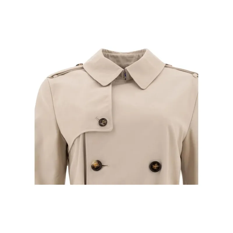 Burberry Double Breasted Belted Short Coat-4