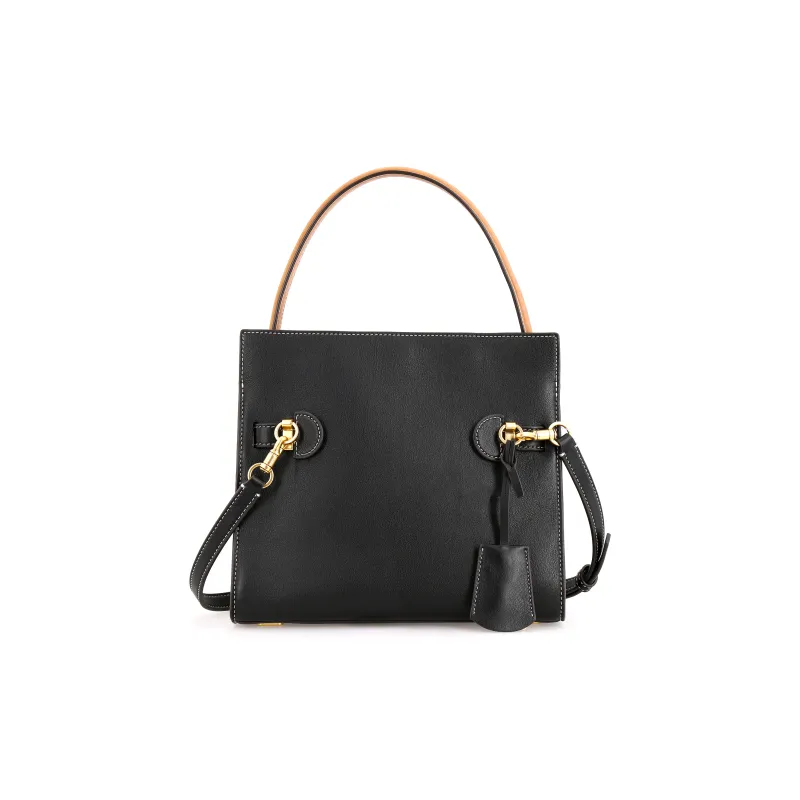 TORY BURCH Lee Radziwill Cow Leather Shoulder Bag, Crossbody Bag, Handbag Trumpets Women's Black-2