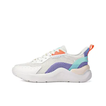 361° Cushioning Wear Resistant Low Top Casual Shoes Women's White Purple Gray