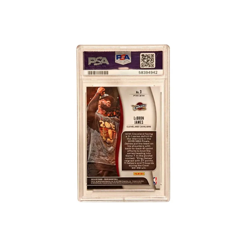 PANINI 2019 20 PRIZM LeBron James, James NBA Finals, Patch, Green Fold, Refractive PSA 10 Graded Cards 1 Pc-1