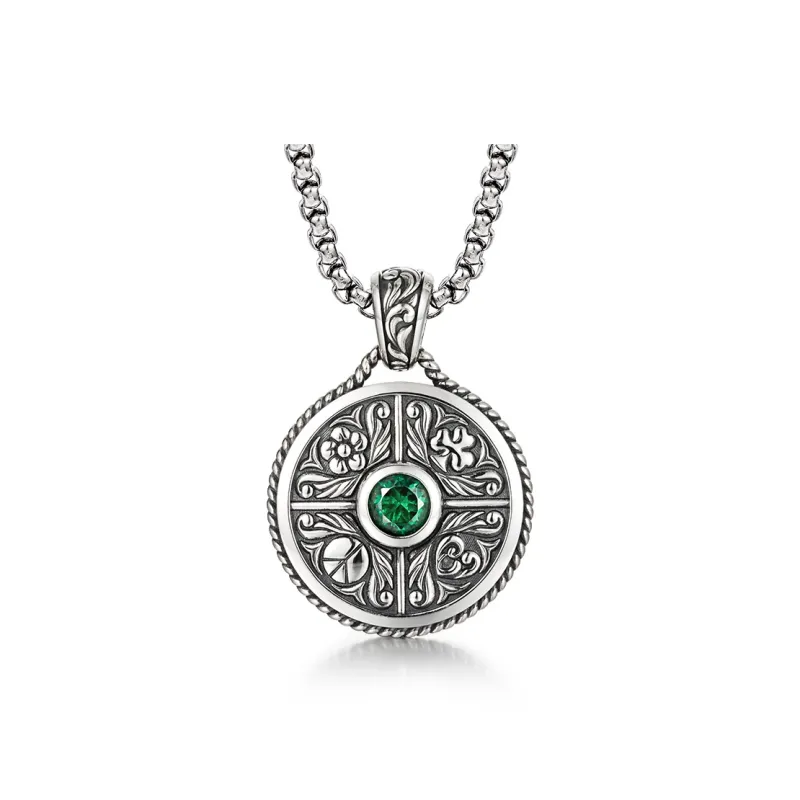IDEAGEMER 925 Sterling Silver Necklaces Men's-0