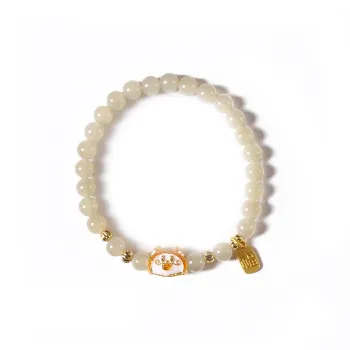 SHUZHUO Hetian Jade Bracelets Pale Greenish White Jade Unisex