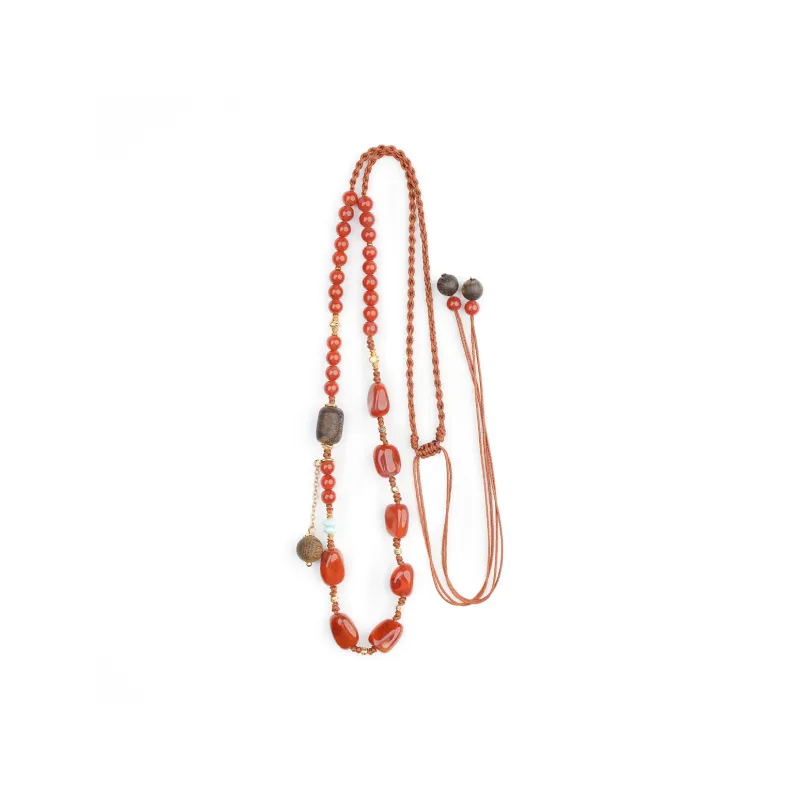 Xianyuan Southern Red Agate Fine Jade Necklaces Unisex-0