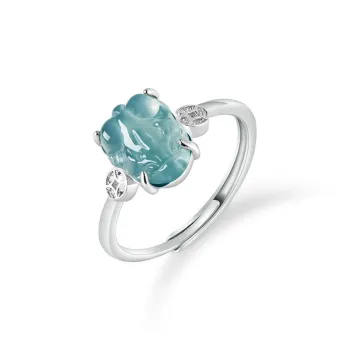 Emerald Glutinous Jade Jadeite Rings Women's