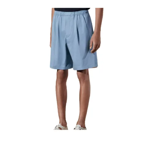 HERMES SS24 Casual Shorts Men's Light Gray Blue