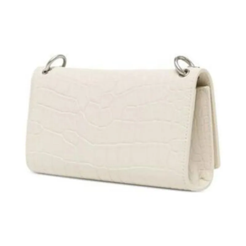 APEDE MOD Cow Leather Pearl Bag, Chain Bag, Shoulder Bag, Crossbody Bag, Handbag Women's Ivory-2