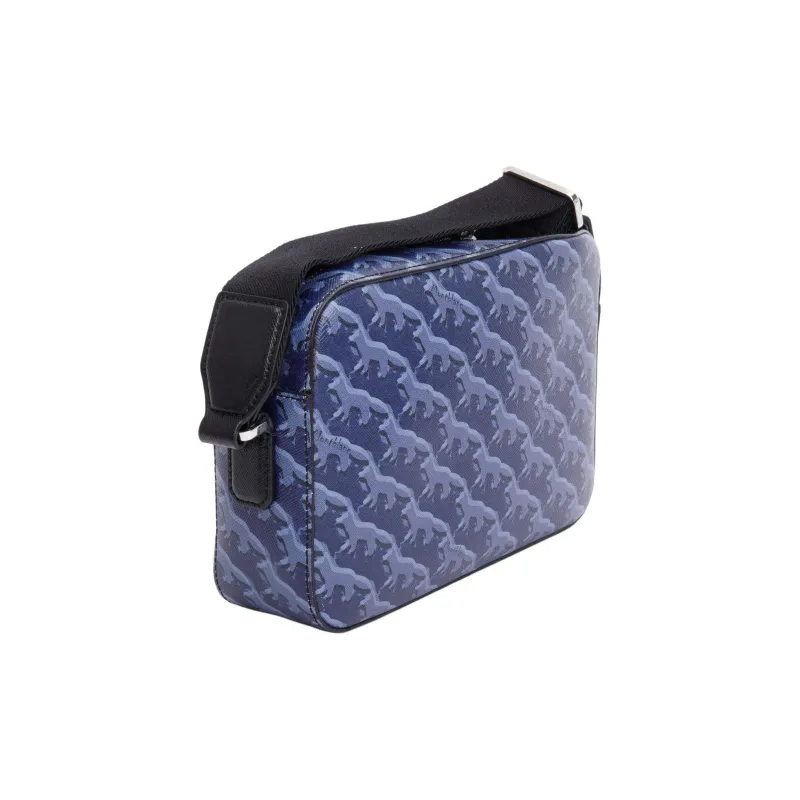MONTBLANC Maison Kitsune Collaboration Leather Messenger Bag Shoulder Bag Crossbody Bag Men's Blue-4