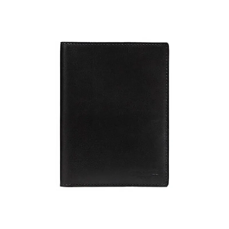 COACH Calfskin Passport Holder, Wallet Men's Black-0