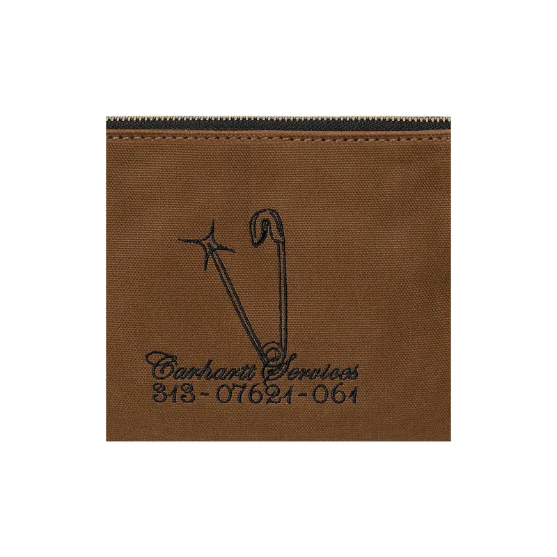 Carhartt WIP Canvas Bag Coin Purse Wallet Regular Unisex Brown-2