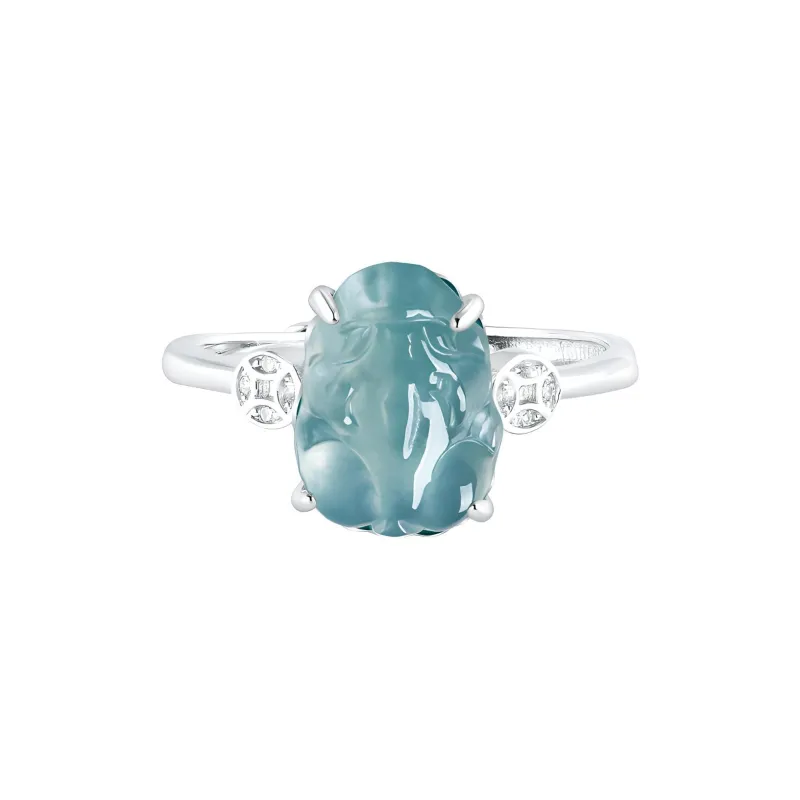 Emerald Glutinous Jade Jadeite Rings Women's-4