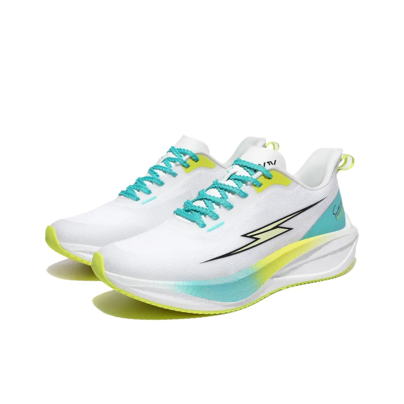AVJV Cushioning Anti-Slip And Wear-Resistant Low-Top Carbon Plate Casual Sprint Running Shoes Unisex White Cyan Yellow-1