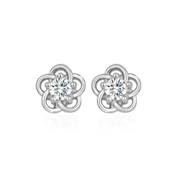 QIANCHANG S999 Fine Silver Stud Earrings Women's
