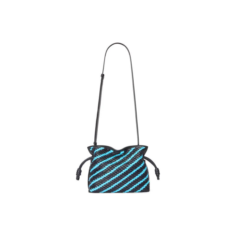 LOEWE Flamenco Sheepskin Clutch Mini Women's Black & Blue-1