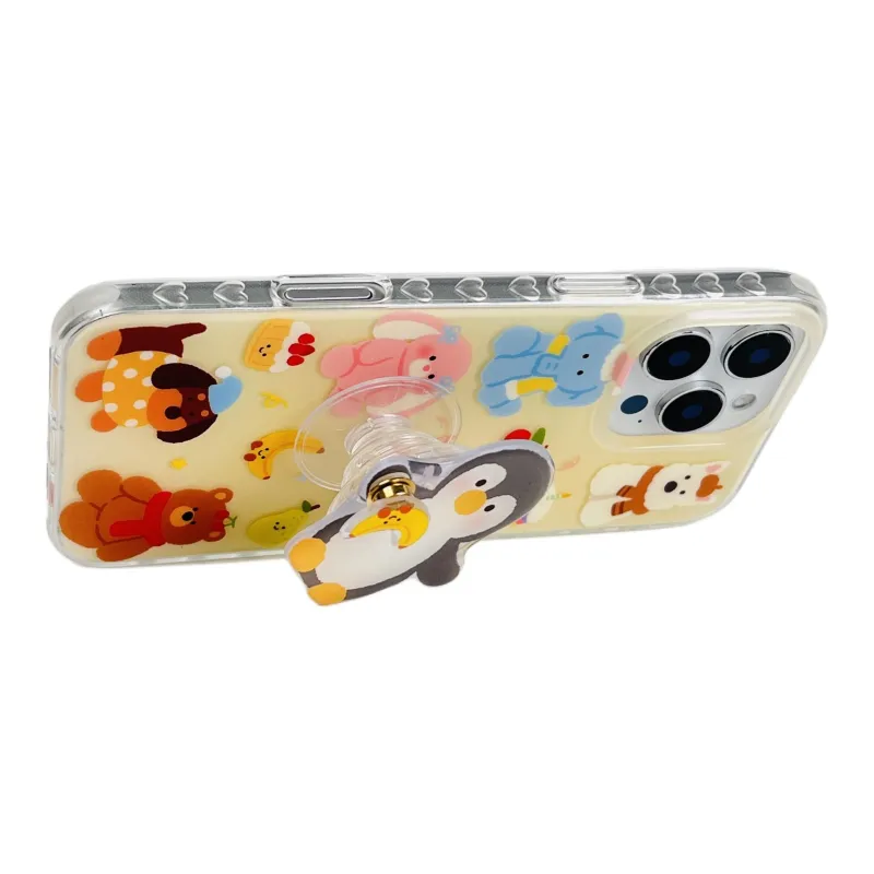 Wei Xin Acrylic Material Cake Fruit Penguin Stand Phone Cases Compatible With IPhone 16/15 Pro Max/Apple 13/14 Pro/Max-3