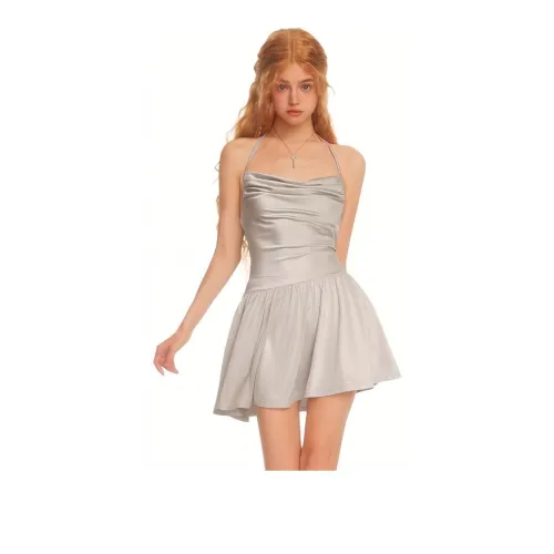 SUNIRIROR Slip Dresses Women's Silver
