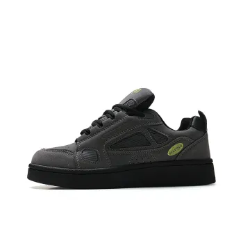 STUR YSN Wear resistant And Lightweight Low Top Skateboard Shoes Women's Dark Gray Neon Green