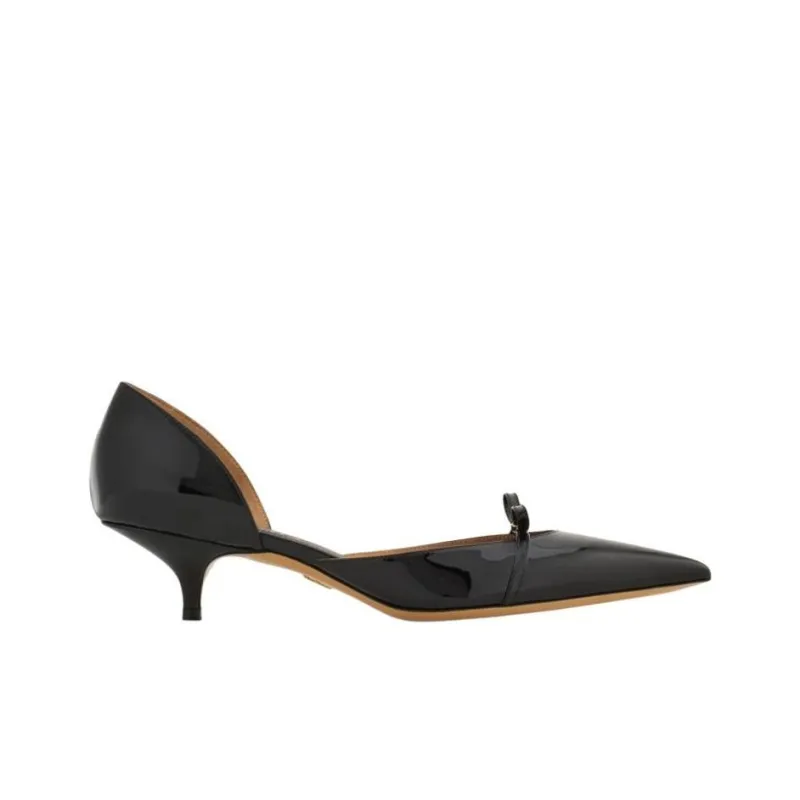 FERRAGAMO Slim Heel High Heels 4cm Women's Black-1