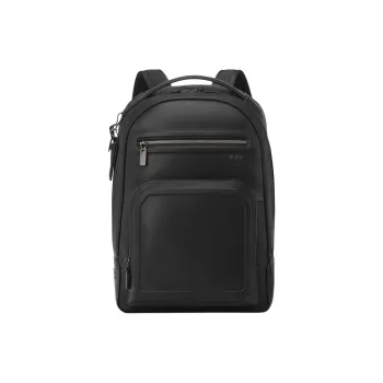 TUMI Leather Backpack Unisex Black