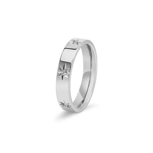 SKSW Titanium Steel Zircon Rings Unisex
