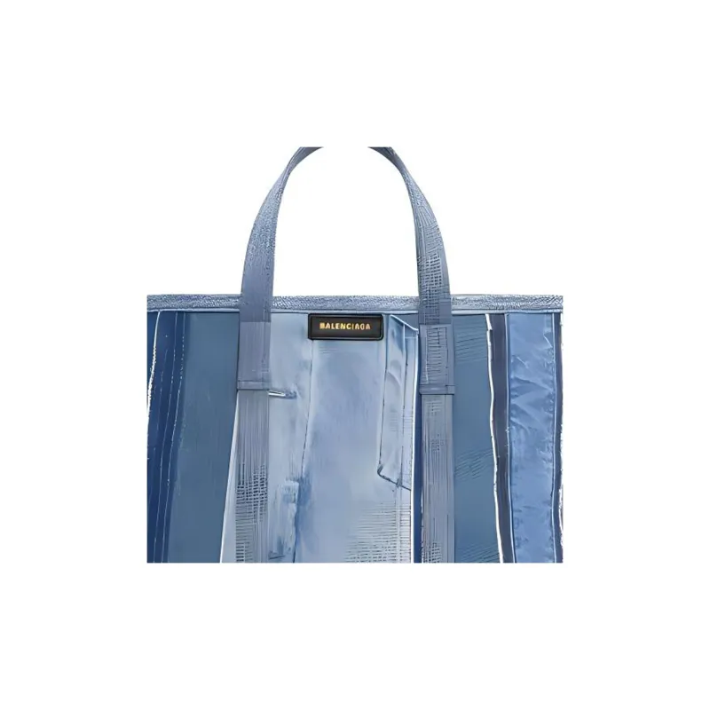 Balenciaga Denim Tote Bag Shopping Bag Handbag Medium Size Women's Blue-1