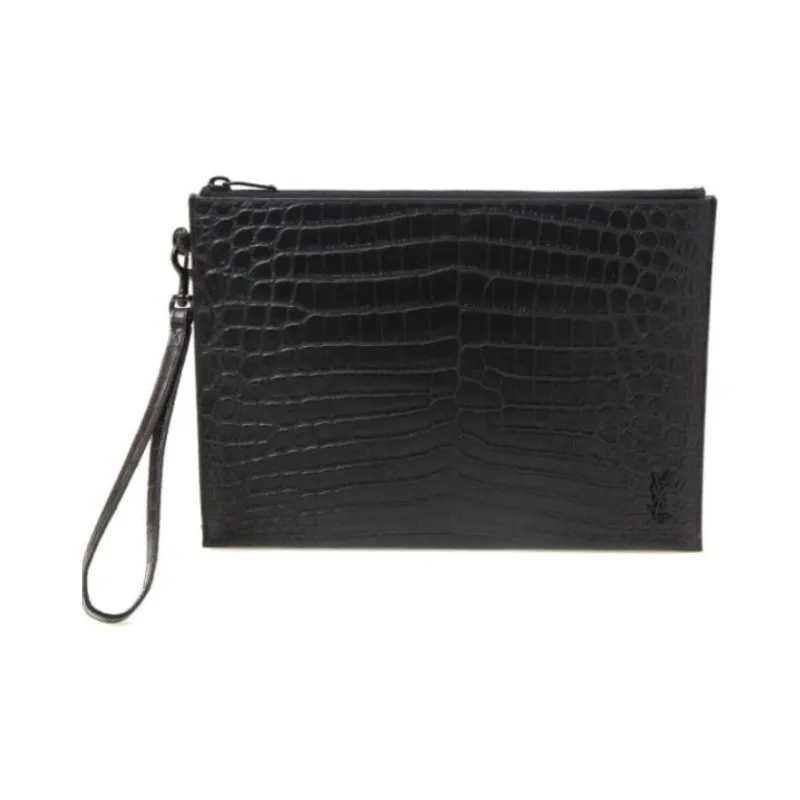 SAINT LAURENT PARIS Grained Leather Handbags Clutches Mini Unisex Black-3
