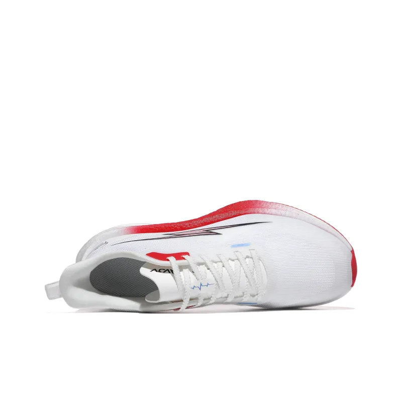 AVJV Cushioning Breathable Support Low-Top Carbon Plate Training Running Shoes Unisex White Red-3