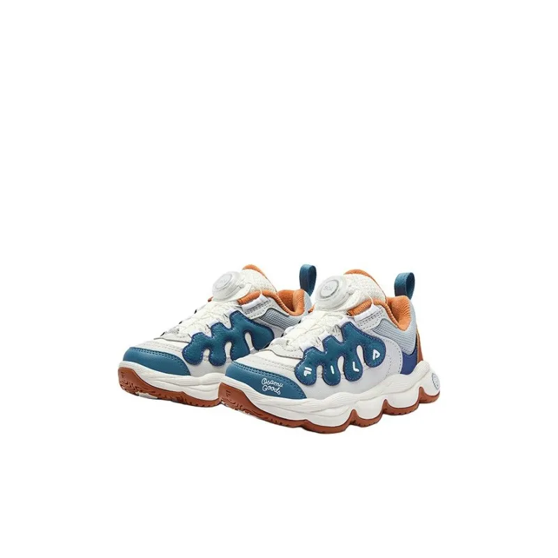 FILA KIDS BOA Anti Slip Wear Resistant Children's Basketball Shoes Blue White Children Aged 3 7 Years Old-2