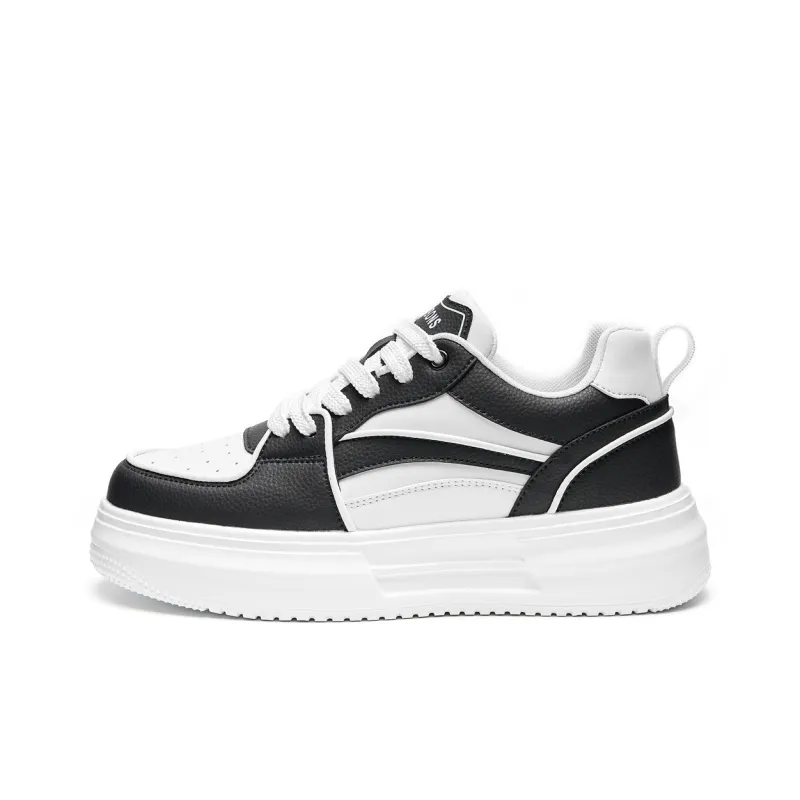 LAZY BONS Anti-Slip Wear-Resistant Lightweight Breathable Height Increasing Low-Top Skateboard Shoes Unisex-9