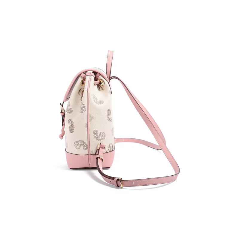 COOGI Synthetic Leather Backpack Regular Women's Khaki/Coffee/Ecru-10