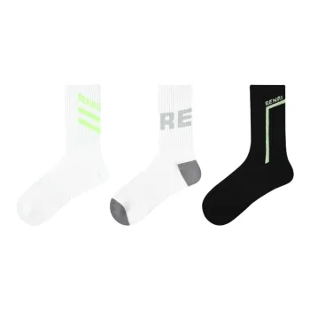 Vine Color Mid Calf Socks Unisex 3 Pack Mixed Color