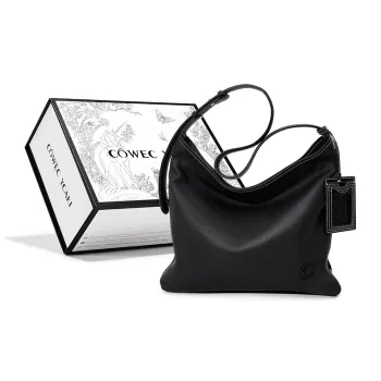 COWEC YCAKI Cow Leather Shoulder Bag Women's Black