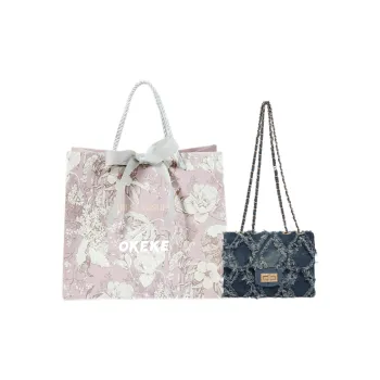 OKEKE Denim Shoulder Bag Regular Unisex Dark Blue/Light Blue