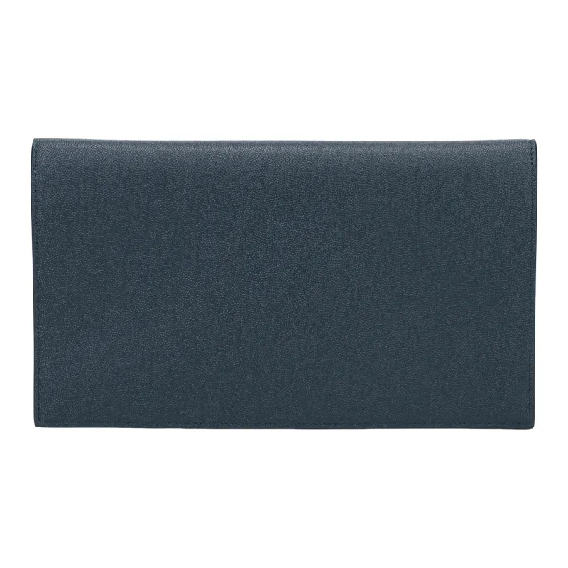 SAINT LAURENT UPTOWN Cow Leather Envelope Bag Clutches Small Size Women's Gray Blue-5