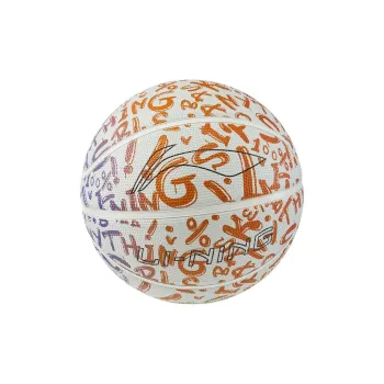 LINING YOUNG Basketball YBQV005 Rubber Basketball White Full Print Size 5 Training Kids'