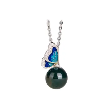 Oriental Jade Blue Amber Necklaces Women's