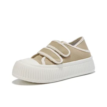 Little Red Man Anti Slip Wear Resistant Low Top Skateboard Shoes Women's Khaki