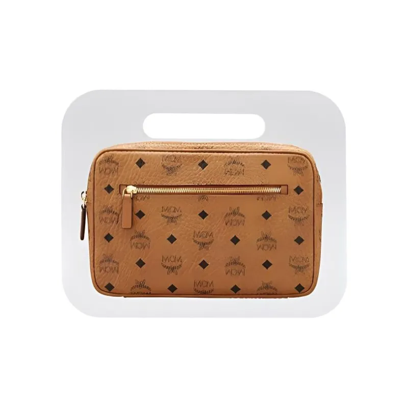MCM Acrylic Coated Canvas Clutch Regular Women's Yellow-0