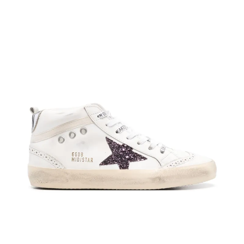 Golden Goose Mid Star Mid Top Skateboard Shoes Women's White-1
