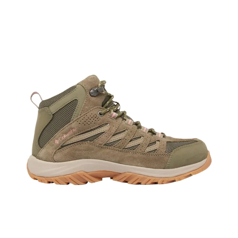 Columbia Crestwood Slip-Resistant Mid-Top Hiking Shoes Women's Stone Green-1