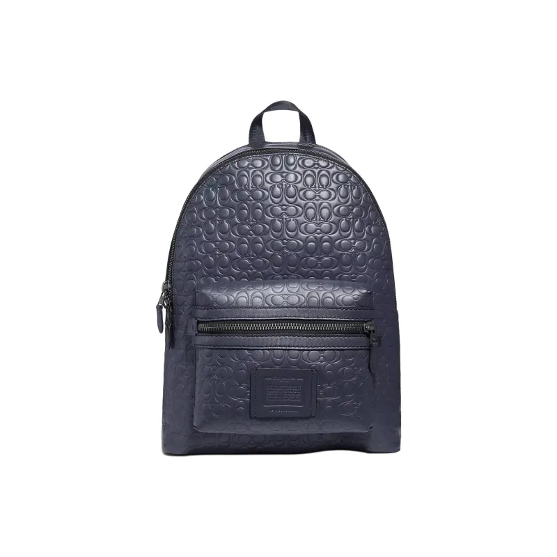 COACH Leather Backpack Large Size Men's Midnight Navy Black-0